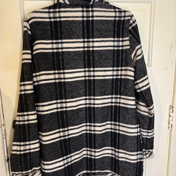 Tribal Jeans Sweater Jacket Size M Black and White Plaid Jacket - Picture 3 of 9